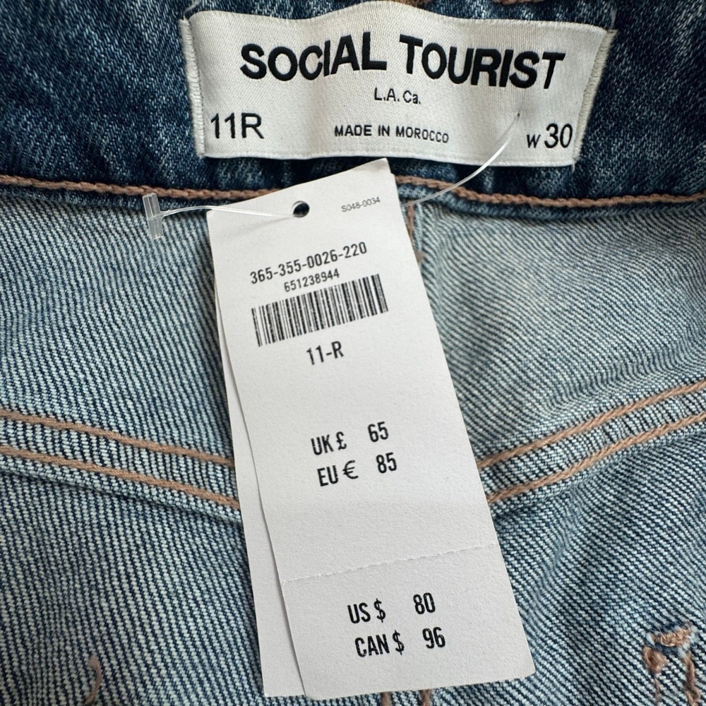 Social Tourist A&F Cargo Jeans Womens 11R W30 Ultra High Rise Wide Leg Baggy NEW - Picture 8 of 16